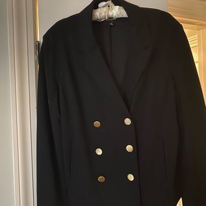 Black with gold tone button blazer worn x1